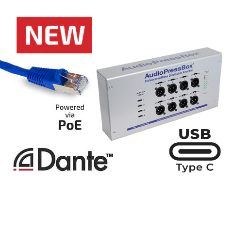 APB-112 OW-D-USB - On Wall, 1 DANTE input, 12 outs | AudioPressBox